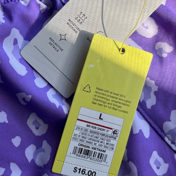 All In Motion Mid Rise Run Shorts with Pockets Lined Purple L  Activewear - Picture 5 of 6